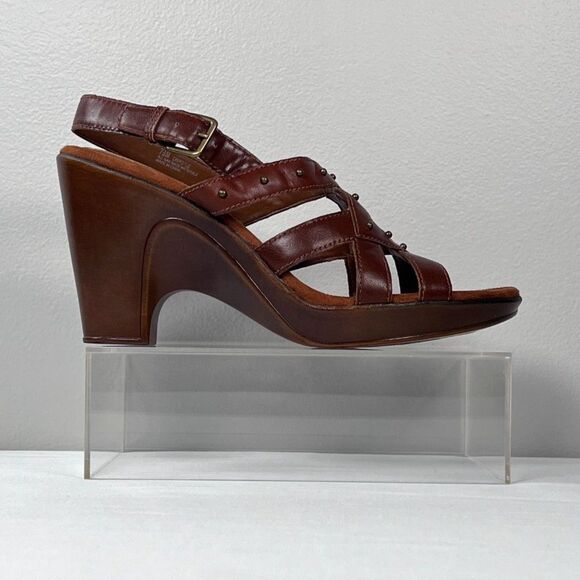 Oxblood Wedge Slingback Aerosoles Sandals Women's Size 7.5 - Picture 4 of 8